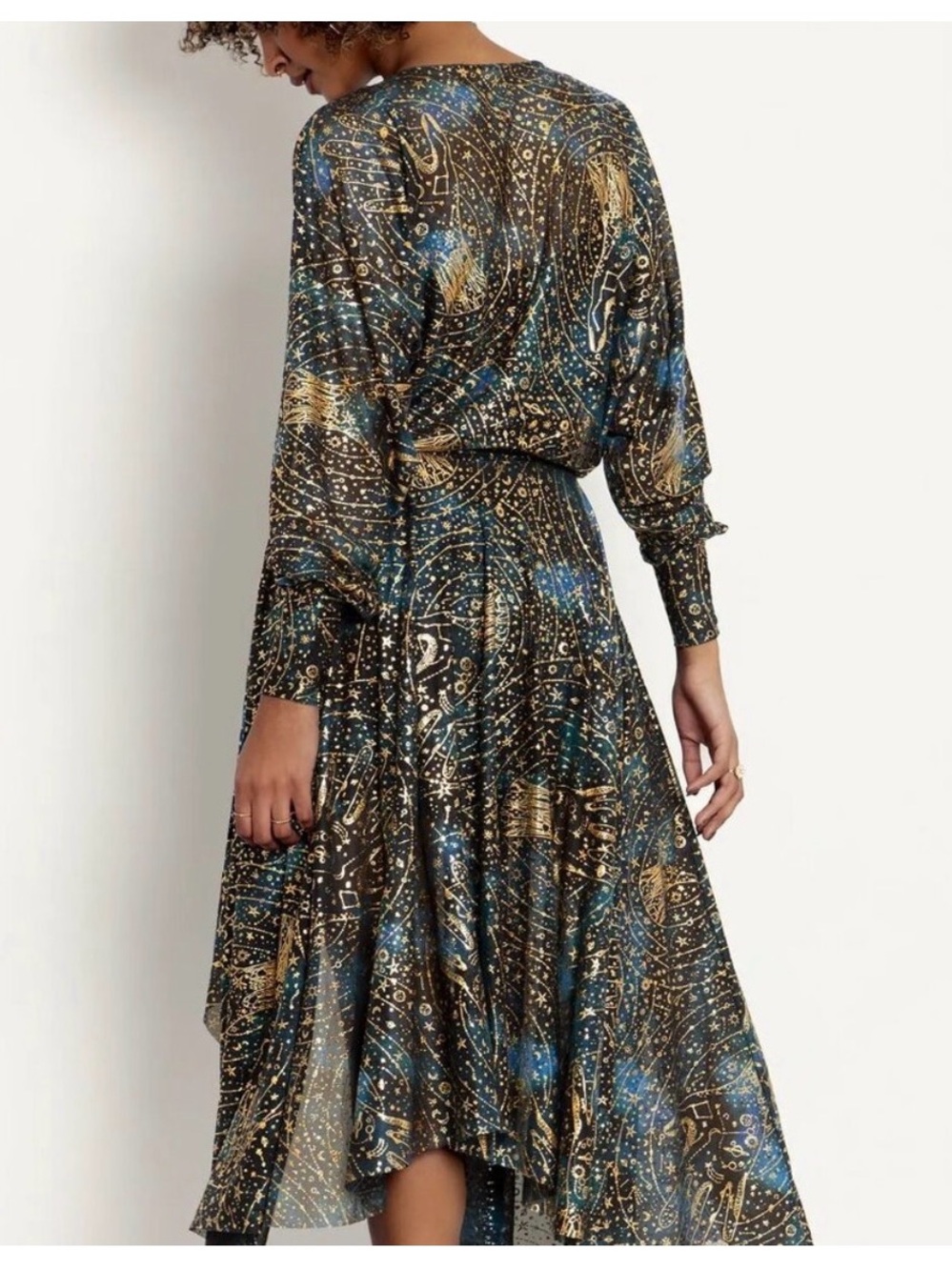 BlackMilk | Gold Foil Floral Dance Teacher Dress - Picture 5 of 6